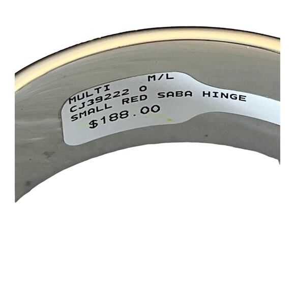 NEW Johnny Was Red Saba HINGED BRACELET Bangle Silver M/L Boho Chic Floral NWT - Picture 7 of 9